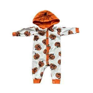 3-6m Pumpkin Jack-o-lantern Halloween Baby Onesie Romper Outfit 3m 6m 3-6 month